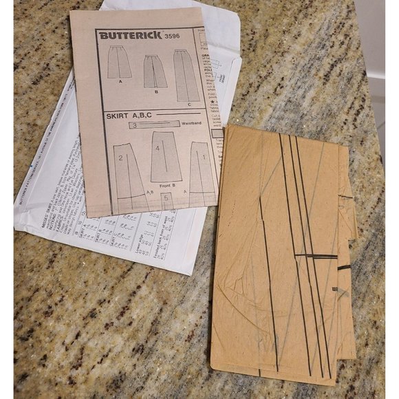 Butterick 3596 Sz 8 10 12 A Line Skirt Below Knee Ankle Length Pleat Pattern New - Picture 7 of 8